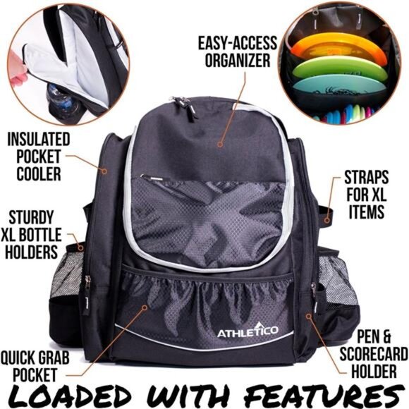 Power Shot Disc Golf Backpack | 20+ Disc Capacity |Pro or Beginner Disc Golf Bag main image 5
